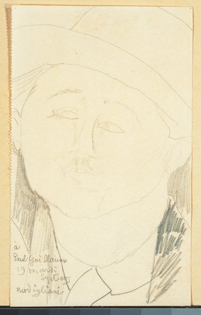 Paul Guillaumen muotokuva, n. 1916 (kynä paperille) tekijältä Amedeo Modigliani