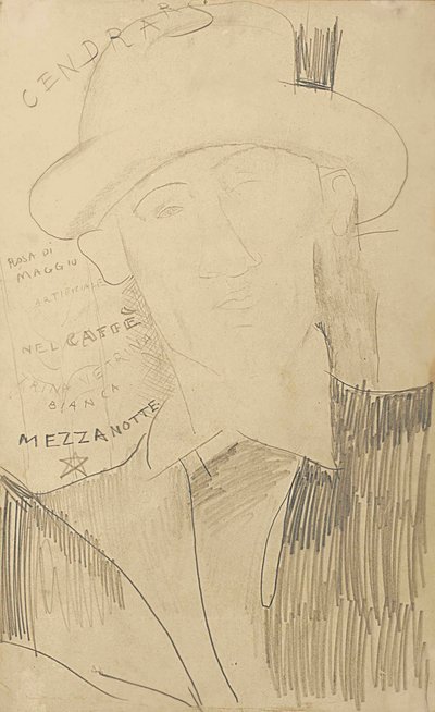 Blaise Cendrarsin muotokuva, n. 1916-1918 tekijältä Amedeo Modigliani