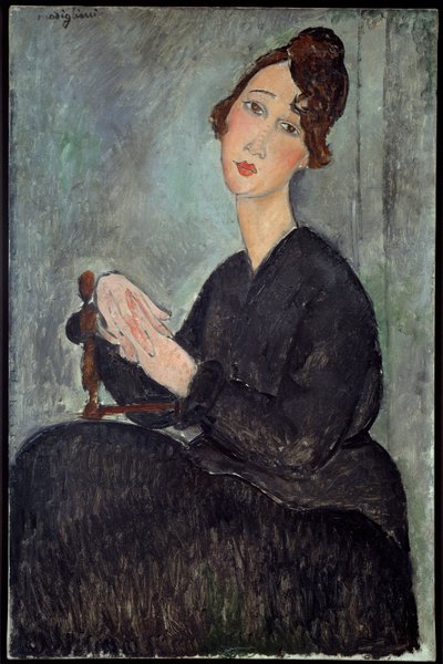 Dedien muotokuva (Odette Hayden) Amedeo Modiglianin (1884-1920) maalaus 1918 su. 0,92x0,6 m - Pariisi, museo National d
