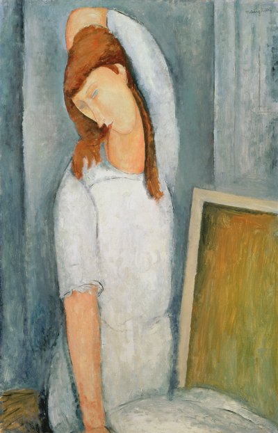 Muotokuva Jeanne Hebuternesta (1898-1920) vasen käsivarsi päänsä takana tekijältä Amedeo Modigliani