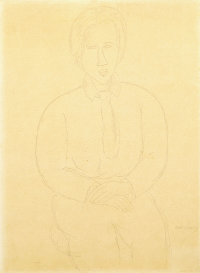 Muotokuva Soutinen istuvasta, 1917 tekijältä Amedeo Modigliani