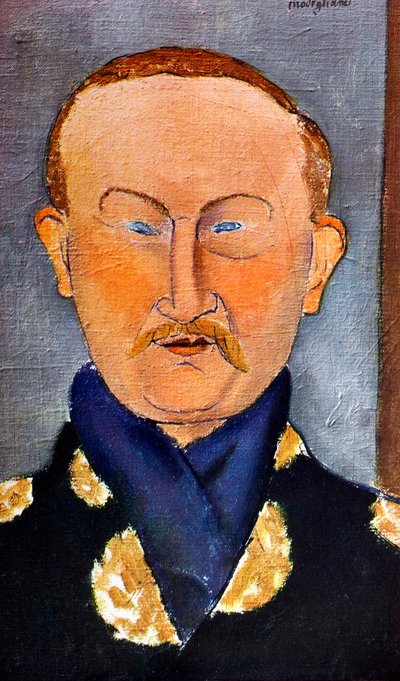 Taidemaalari Léon Bakstin muotokuva 1866-1924, 1917 tekijältä Amedeo Modigliani