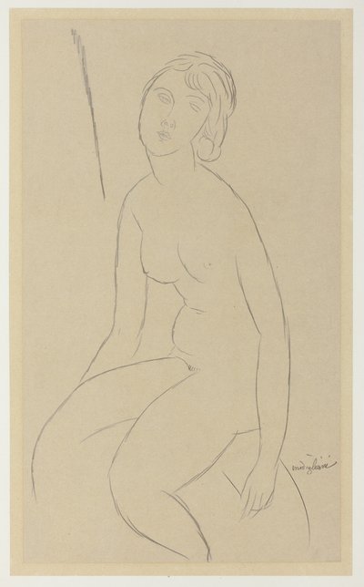 Istuva alaston tekijältä Amedeo Modigliani