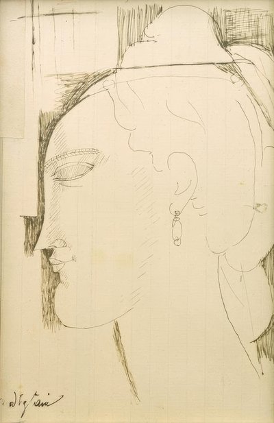 Tête de femme tekijältä Amedeo Modigliani