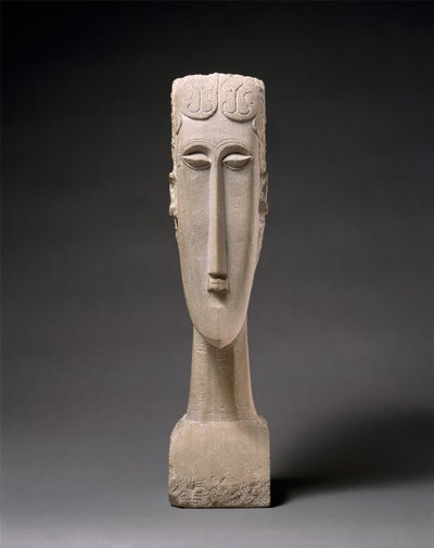 Naisen pää, 1912 (kalkkikivi) tekijältä Amedeo Modigliani