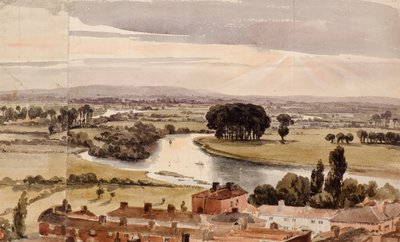 Panoraamamaisemanäkymä, n. 1804 (akvarelli) tekijältä Amelia Long