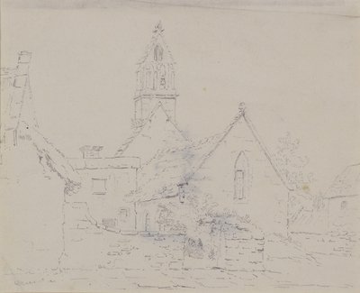 Raunioitu kirkko, n. 1803 (lyijykynä) tekijältä Amelia Long