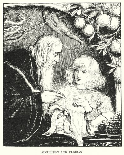 Alciphron ja Florian (kaiverrus) tekijältä Amelia M. (attr.to) Bowerley or Bauerle