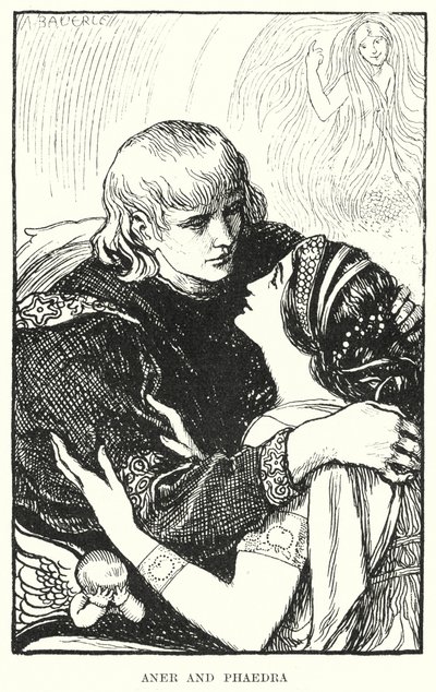 Aner ja Phaedra (kaiverrus) tekijältä Amelia M. (attr.to) Bowerley or Bauerle