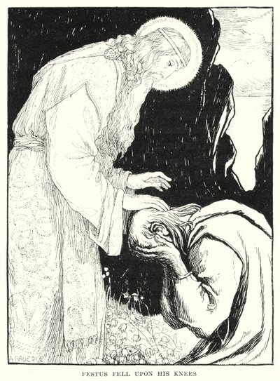 Festus kaatui polvilleen (kaiverrus) tekijältä Amelia M. (attr.to) Bowerley or Bauerle