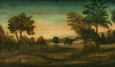 Maisema rakennuksilla tekijältä American 18th Century