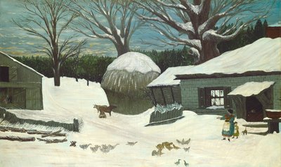 New England Farm talvella tekijältä American 19th Century