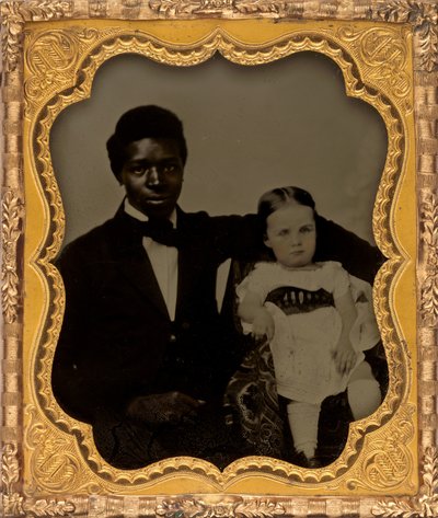 Muotokuva miehestä ja lapsesta tekijältä American 19th Century