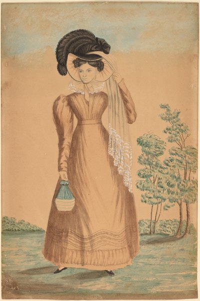 Nainen, jolla on hattu tekijältä American 19th Century