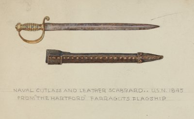 Cutlass ja nahkainen huotra tekijältä American 20th Century