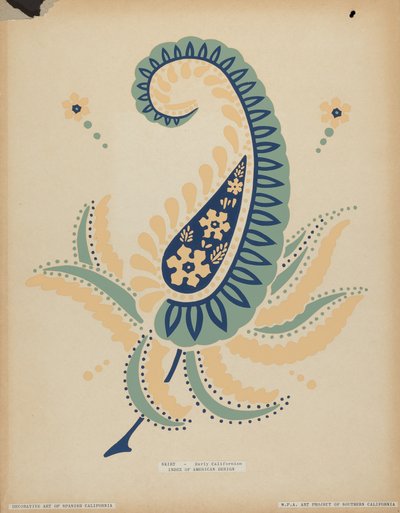Varhainen kalifornialainen hame portfoliosta "Decorative Art of Spanish California" tekijältä American 20th Century