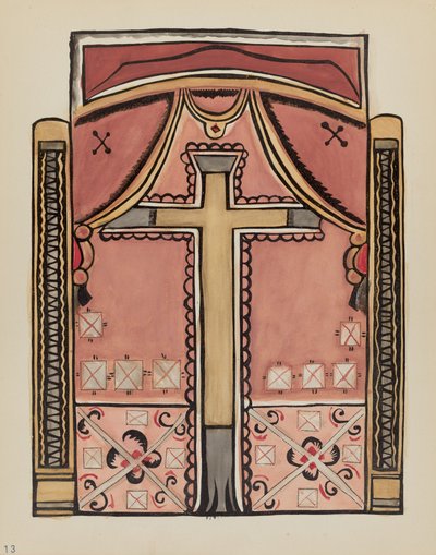 Levy 13: Designs with Cross, Chimayo: Portfoliosta "Spanish Colonial Designs of New Mexico" tekijältä American 20th Century