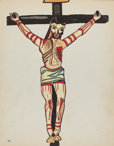 Levy 26: Kristus ristiinnaulittu, Taos: Portfoliosta "Spanish Colonial Designs of New Mexico" tekijältä American 20th Century