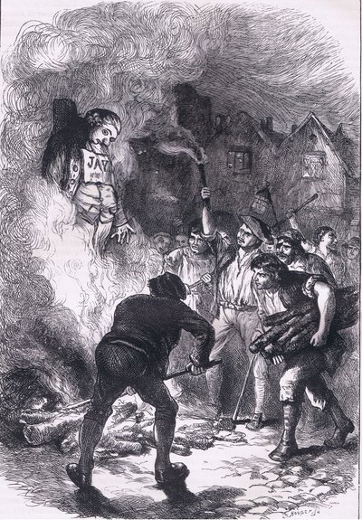 Burning of Jayn hahmo, kuvitus Cassells History of the United Statessta, julkaisija Cassell, Petter & Galpin, n. 1900 tekijältä American English school