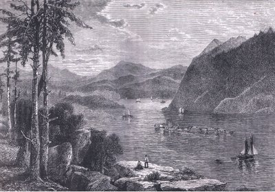 Hudson Highlands, kuvitus Cassells History of the United Statessta, julkaisija Cassell, Petter & Galpin, n. 1900 (litho) tekijältä American English school