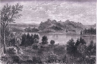 Mississippin laakso, kuvitus Cassells History of the United Statessta, julkaisija Cassell, Petter & Galpin, n. 1900 (litho) tekijältä American English school