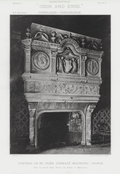 Takka: Chateau De St Ouen, Chemaze, Mayenne, Ranska (s/w valokuva) tekijältä American Photographer (after)