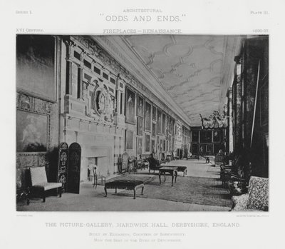 Takka: The Picture-Gallery, Hardwick Hall, Derbyshire, Englanti (m/v kuva) tekijältä American Photographer (after)