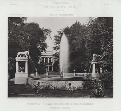 Suihkulähde Schloss Klein-Glienicken puistossa, Potsdam, Preussi (m/v kuva) tekijältä American Photographer (after)