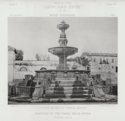 Suihkulähde Piazza Della Roccalla, Viterbossa, Italiassa (valkoinen kuva) tekijältä American Photographer (after)