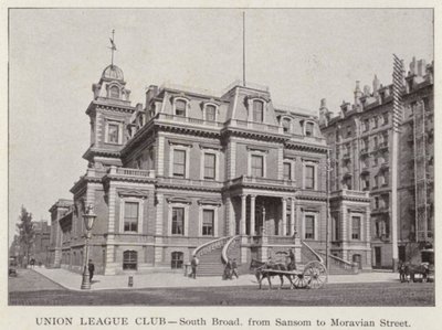 Philadelphia: Union League Club, South Broad, Sansomista Moravian Streetiin (m/v kuva) tekijältä American Photographer (after)
