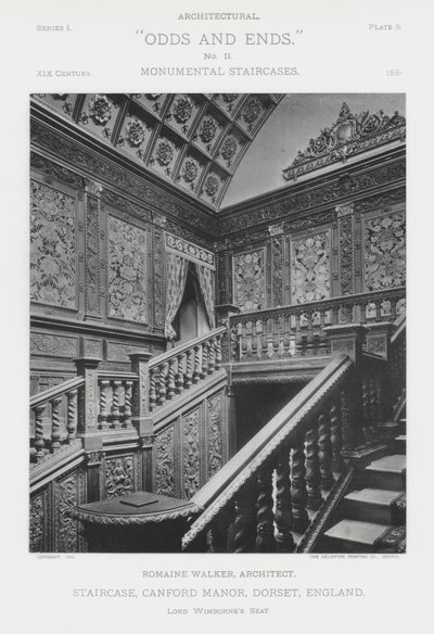 Portaikko, Canford Manor, Dorset, Englanti (m/w kuva) tekijältä American Photographer (after)