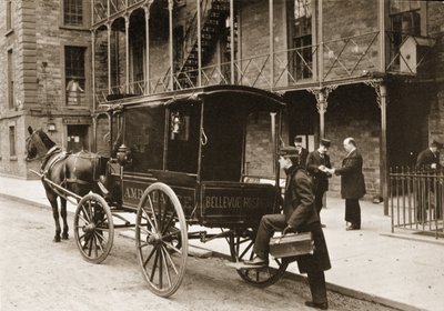 Ambulanssi Bellevuen sairaalassa, New York City, 1896 tekijältä American Photographer