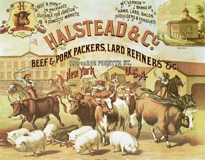 Beef & Pork Packers, n. 1880 (väri litho) tekijältä American Photographer