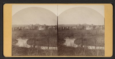 Lintuperspektiivistä kotirakennuksiin, n. 1870 (mv/w kuva) tekijältä American Photographer
