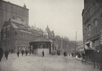 Boston: Scollay Square ja East Boston Tunnelin sisäänkäynti (s/w-kuva). tekijältä American Photographer