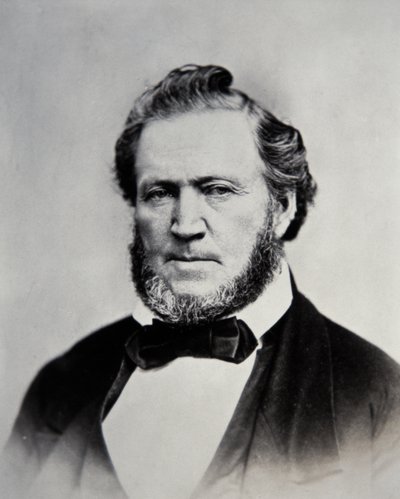 Brigham Young (1801-77) Mormonikirkon toinen presidentti (m/w kuva) tekijältä American Photographer
