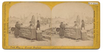 Ensimmäinen myymälä Burnt Districtissä, 1871 tekijältä American Photographer