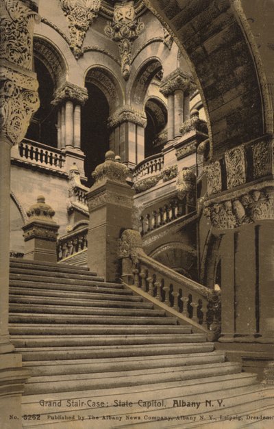 Suuri portaikko, State Capitol, Albany, New York, Yhdysvallat (s/w-kuva) tekijältä American Photographer