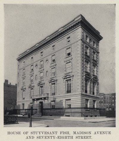 House of Stuyvesant Fish, Madison Avenue ja Seventy-Eighth Street (m/v kuva) tekijältä American Photographer