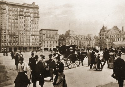 Plaza-hotellin edessä, New York City, 1896 tekijältä American Photographer
