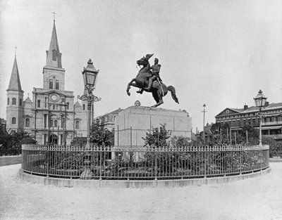 Jackson Square, New Orleans, n. 1890 (b/w valokuva) tekijältä American Photographer