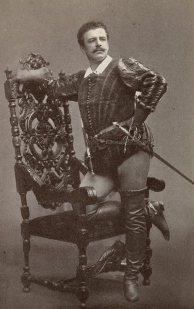 Jean de Reszke Raoulina elokuvassa "Les Huguenots" (s/w-kuva). tekijältä American Photographer