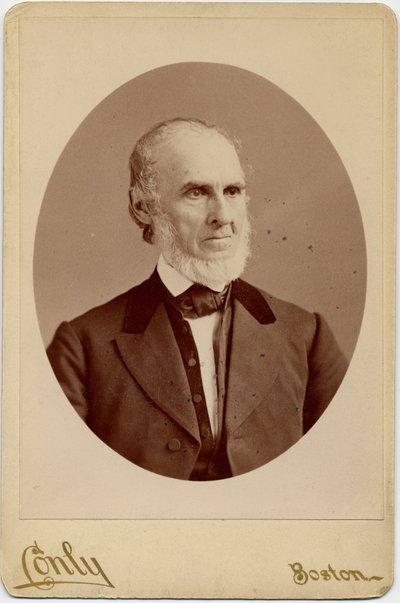 John Greenleaf Whittier (1807-92), yhdysvaltalainen kveekarirunoilija ja abolitionisti; valokuva: C F Conly, Boston (albumiprintti) tekijältä American Photographer
