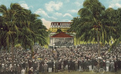 Miami, Florida, noin 1925: William J. Bryanin raamattuluokka Royal Palm Parkissa (värikuva). tekijältä American Photographer