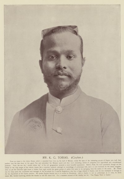 Herra K G Tobias, Ceylon tekijältä American Photographer
