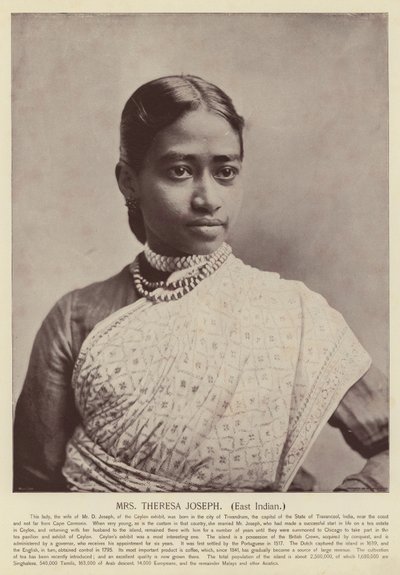 rouva Theresa Joseph, Itä-intialainen tekijältä American Photographer