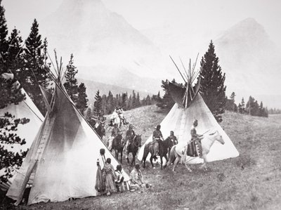 Native American Teepee Camp, Montana, n. 1900 (b/w kuva) tekijältä American Photographer