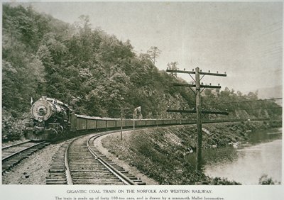 Norfolk & Western Railway, n. 1925 (b/w kuva) tekijältä American Photographer