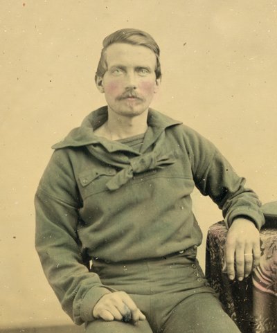 Merimiehen muotokuva Union Uniformissa, n. 1861 (tinakuva) tekijältä American Photographer