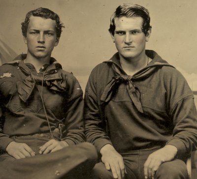 Muotokuva kahdesta merimiehestä Union Uniformissa, n. 1861 (tinakuva) tekijältä American Photographer